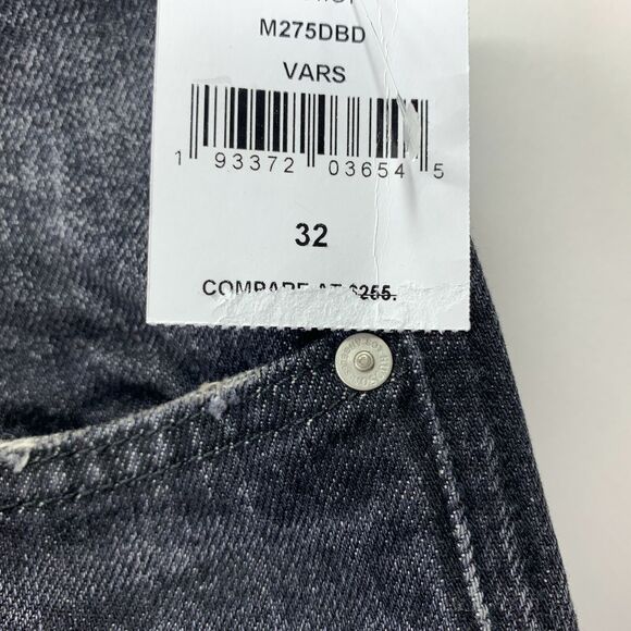 Hudson Mens Blake Distressed Slim Fit Straight Leg Jeans Black 32 - Picture 4 of 5